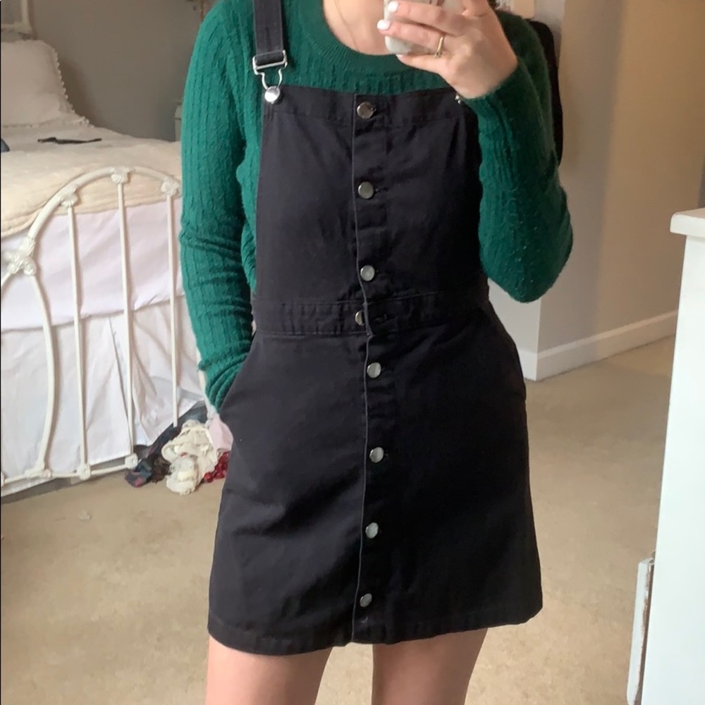 Black overall dress